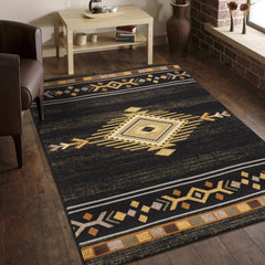 Tribes GC_YLS4001 Black 2 ft. 7 in. x 7 ft. 3 in. Southwest Area Rug