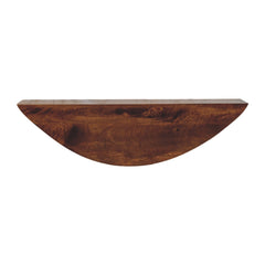 Solid Wood Crescent Floating Wall Shelf, Brown