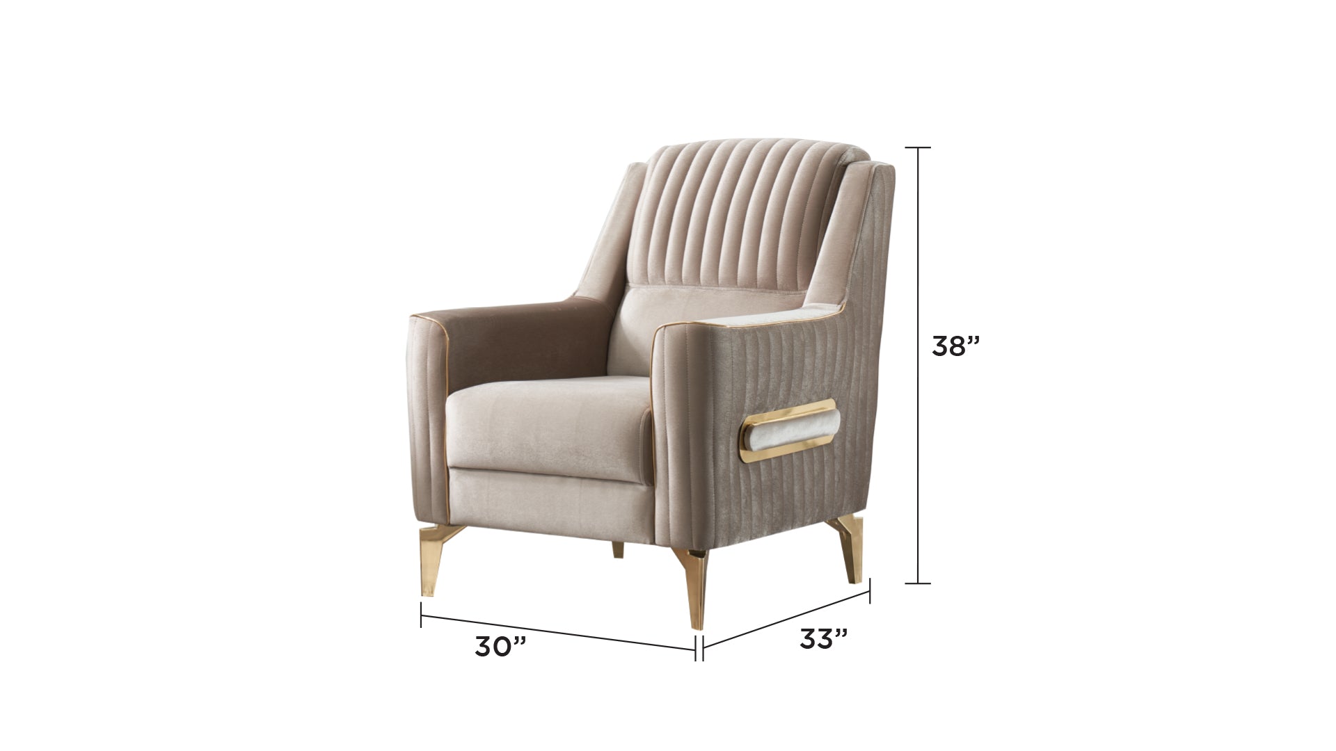 Melody Modern Contemporary Velvet Fabric Upholstered Chair made with Wood & Iron in Taupe      same asG150109320  (B is NJ inventory, G is CA inventory,)