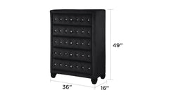 HAZEL Queen 5 Pc Bedroom Set Made With Wood In Black Color(NJ INVENTORY)