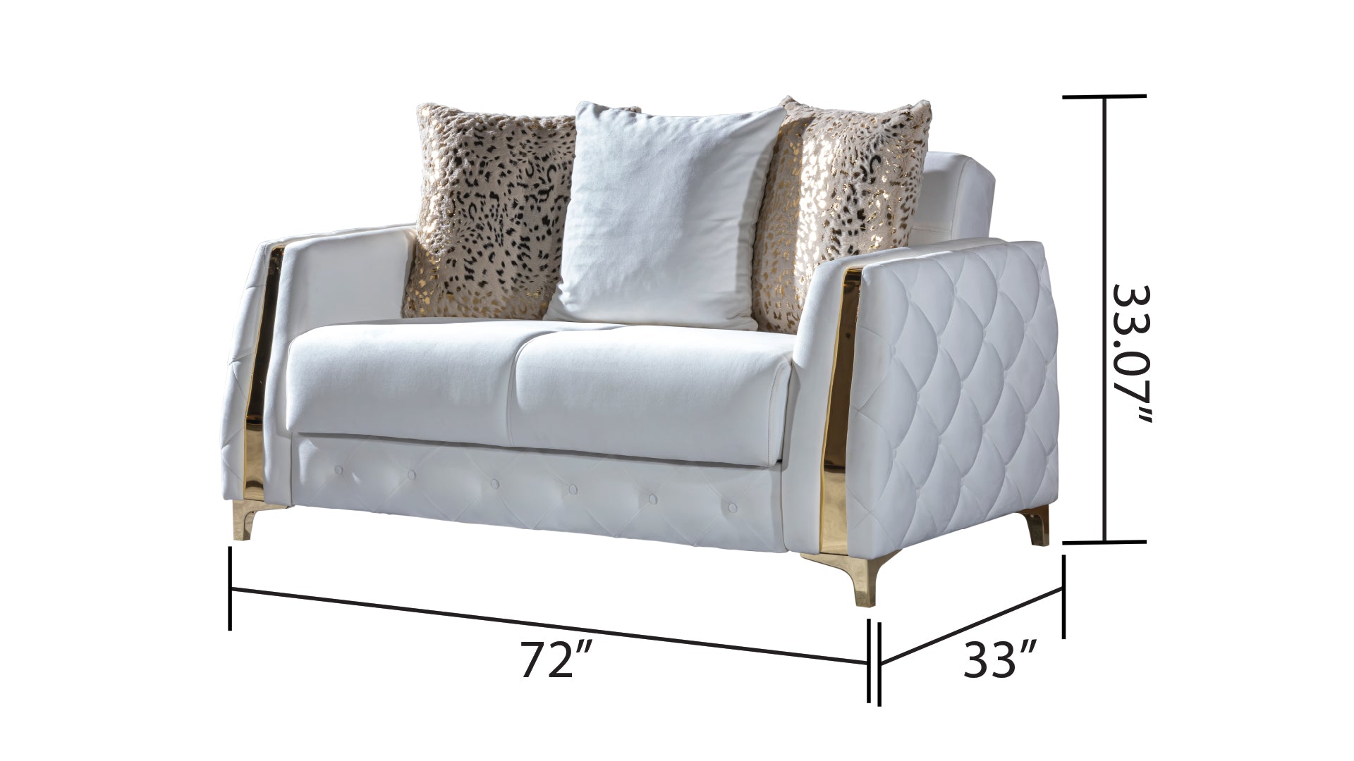 Lust 2Pc Modern Living Room Set  in Off White(CA INVENTORY)