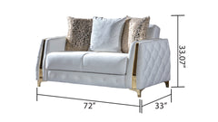 Lust 2Pc Modern Living Room Set  in Off White(CA INVENTORY)