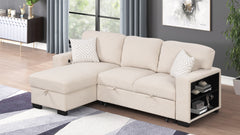 Pinto Modern Style Sectional Sofa Made with wood and Velvet Material in Beige (CA Inventory)