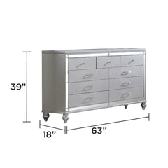STERLING Full 4 PC LED Bedroom set made with wood in Silver Color (CA INVENTORY)
