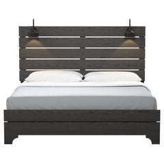 Brown Queen Bed With Lights