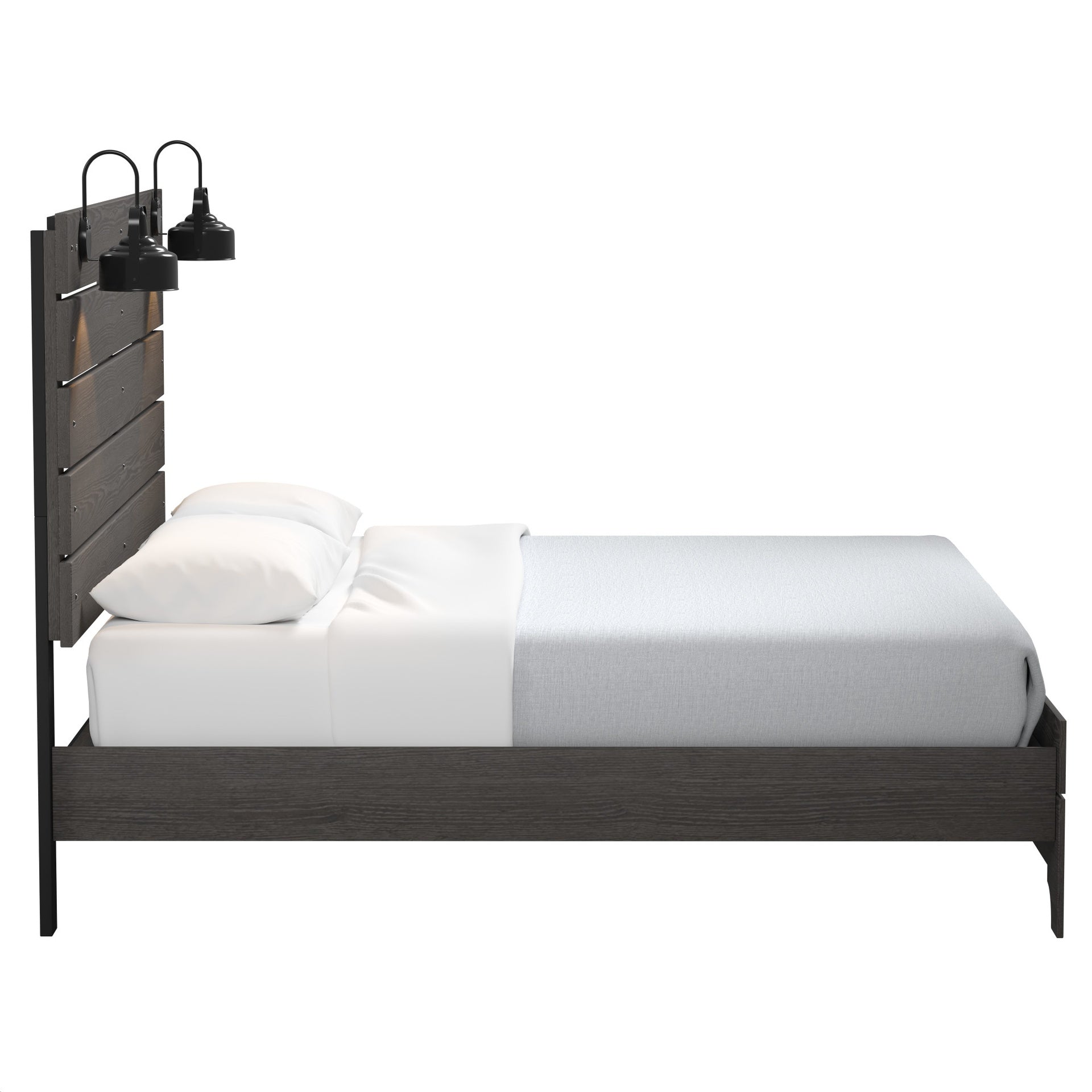 Brown Queen Bed With Lights