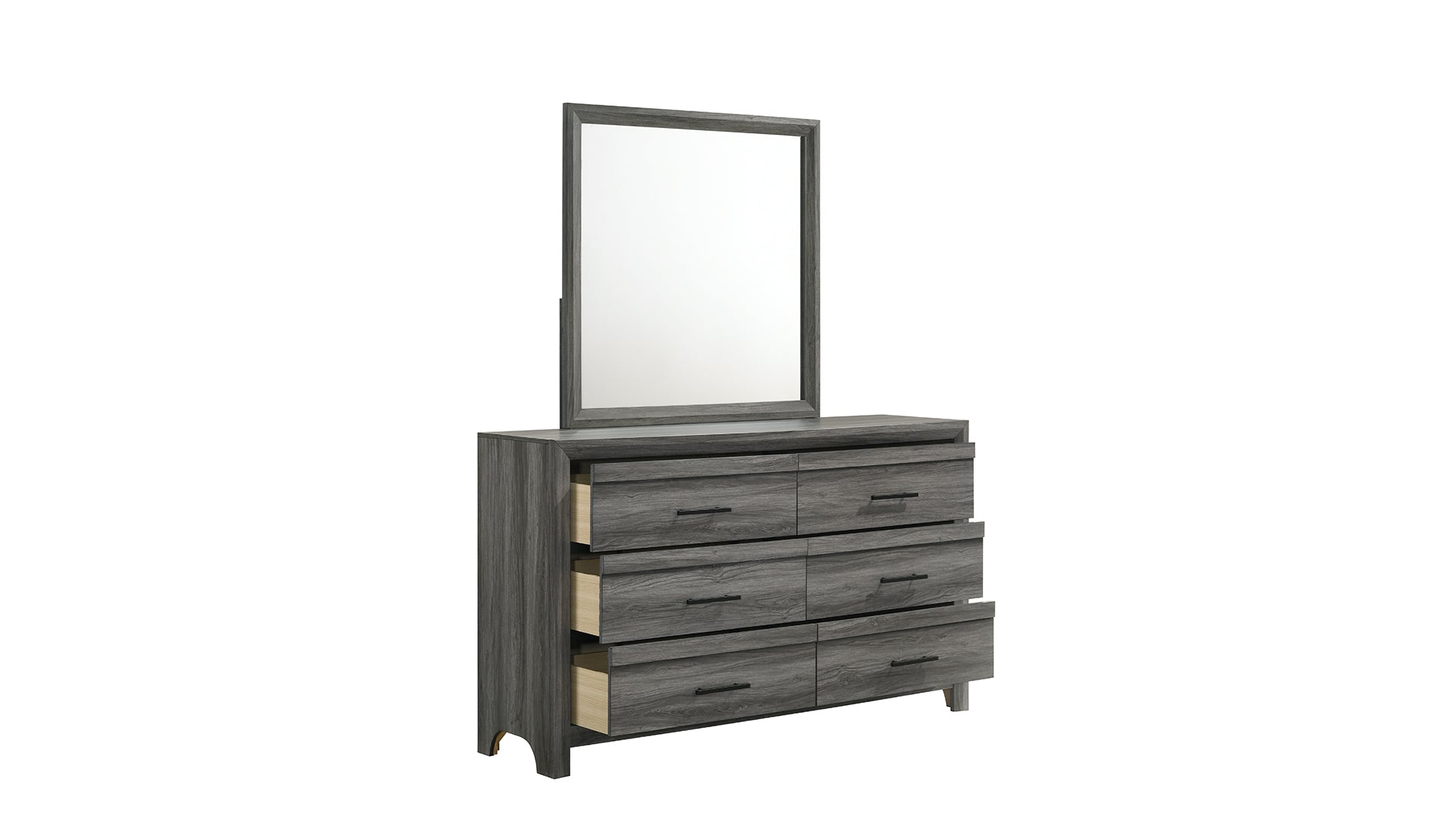 Denver Modern Style 6- Drawer Dresser Made with Wood in Gray (INCLUDES ONLY DRESSER) same as B009P272307 (CA inventory)