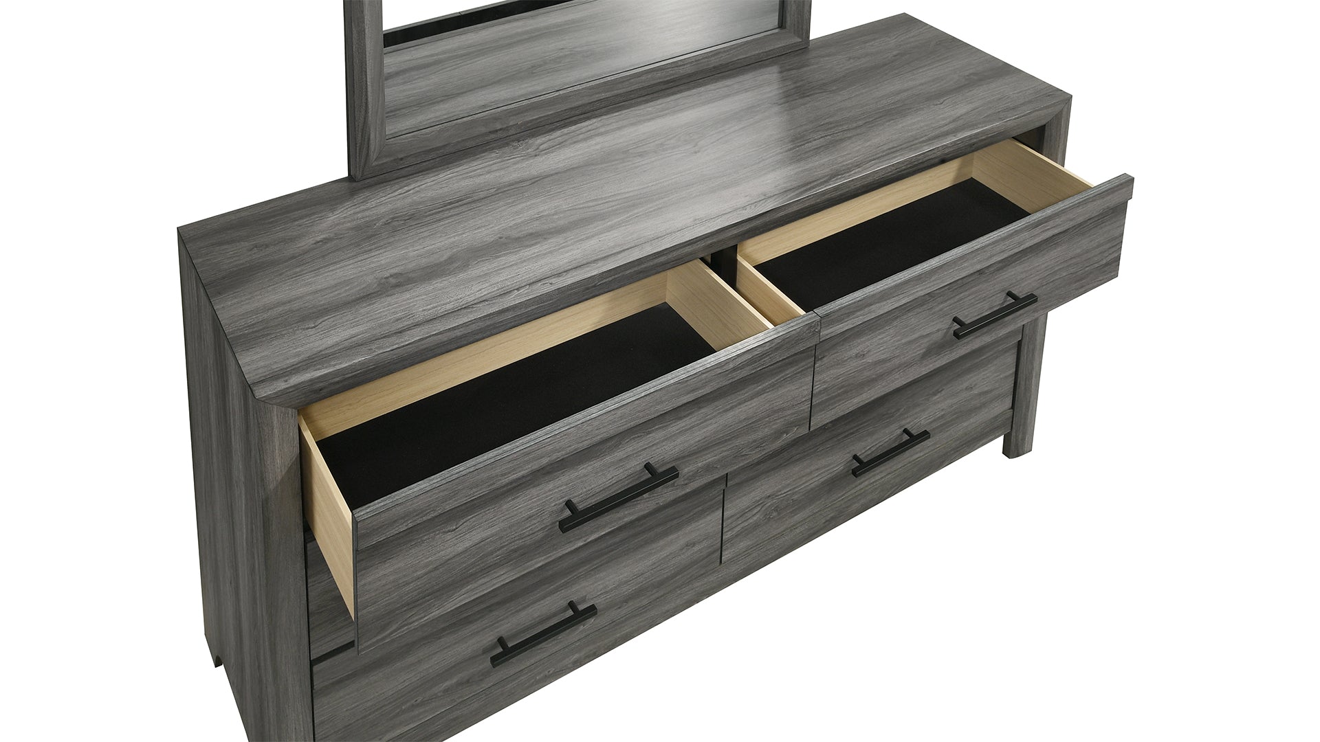 Denver Modern Style 6- Drawer Dresser Made with Wood in Gray (INCLUDES ONLY DRESSER) same as B009P272307 (CA inventory)