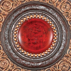 21" Diameter Polyresin Decorative Plaque, Red and Brown