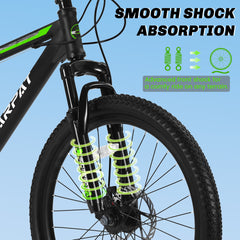 26 Inch Mountain Bike, Shimano 21 Speeds with Mechanical Disc Brakes, High-Carbon Steel Frame, Suspension MTB Bikes Mountain Bicycle for Adult & Teenagers