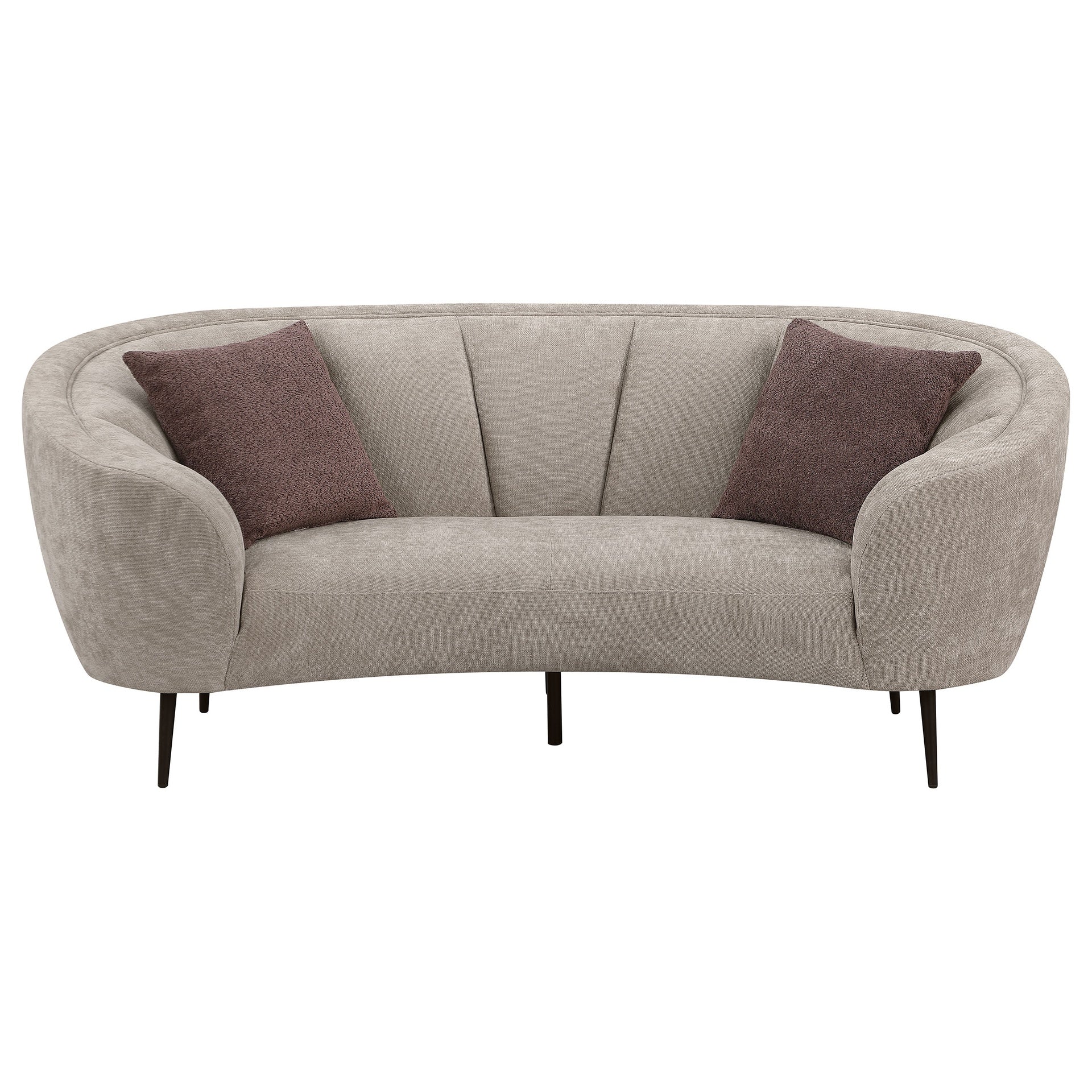 Saanich Beige Upholstered Curved Loveseat