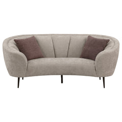 Saanich Beige Upholstered Curved Loveseat