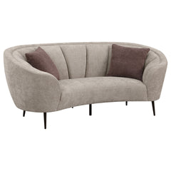Saanich Beige Upholstered Curved Loveseat