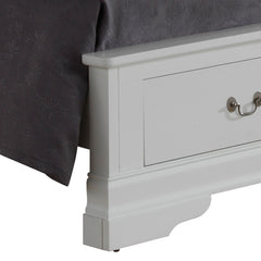 Elegant Traditional Storage Bed In White