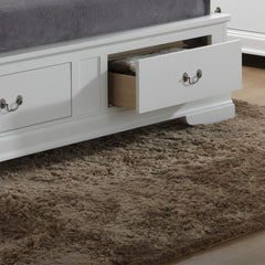 Elegant Traditional Storage Bed In White