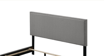 Leandros Light Gray Fabric Queen Bed