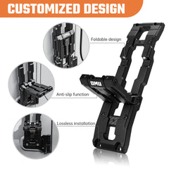 OMU Genesis Series Door Hinge Step Aluminum Door Hinge Step Folding Foot Pedal Side Ladder Compatible with 2007-2017 Jeep Wrangler JK,2018-2025 Jeep Wrangler JL & 2020-2025 Jeep Gladiator