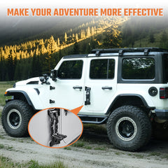 OMU Genesis Series Door Hinge Step Aluminum Door Hinge Step Folding Foot Pedal Side Ladder Compatible with 2007-2017 Jeep Wrangler JK,2018-2025 Jeep Wrangler JL & 2020-2025 Jeep Gladiator