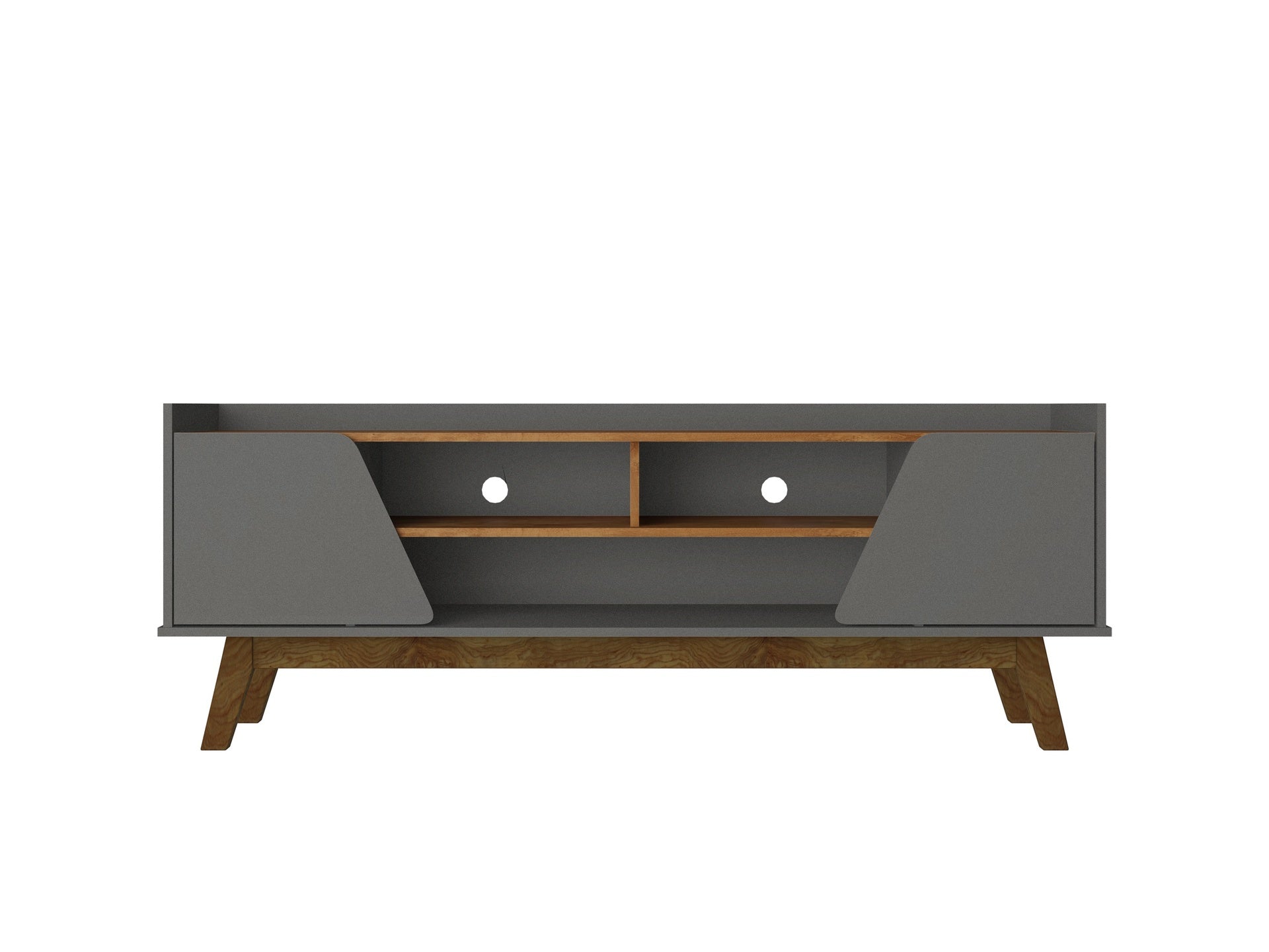 TV Stand in Dark Sage Gray and Brown