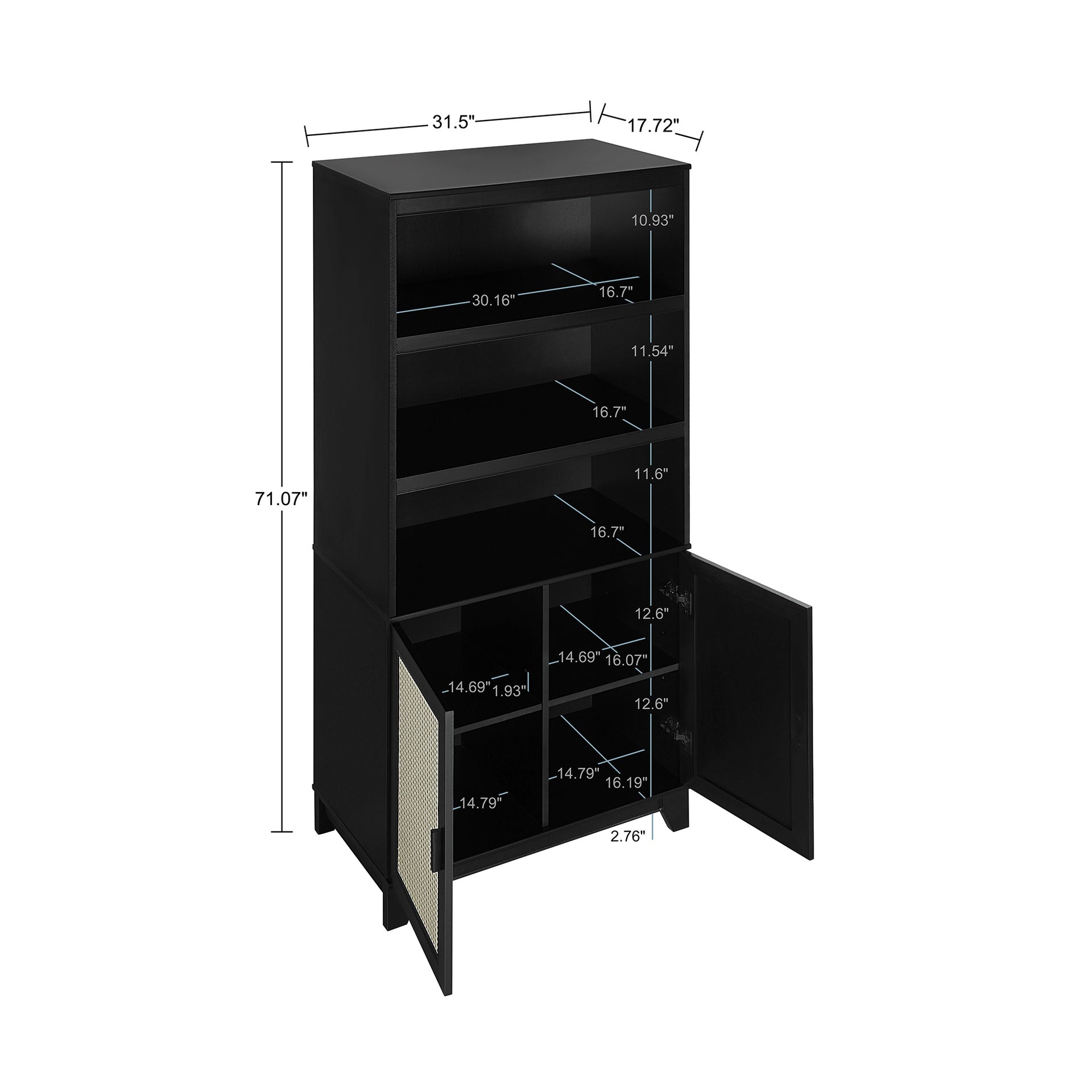 Bookcase Cabinet in Black