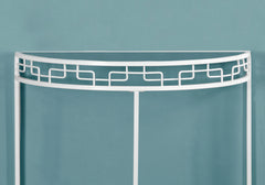 Accent Table, Console, Entryway, Narrow, Sofa, Living Room, Bedroom, Clear Tempered Glass, White Metal, Contemporary, Modern