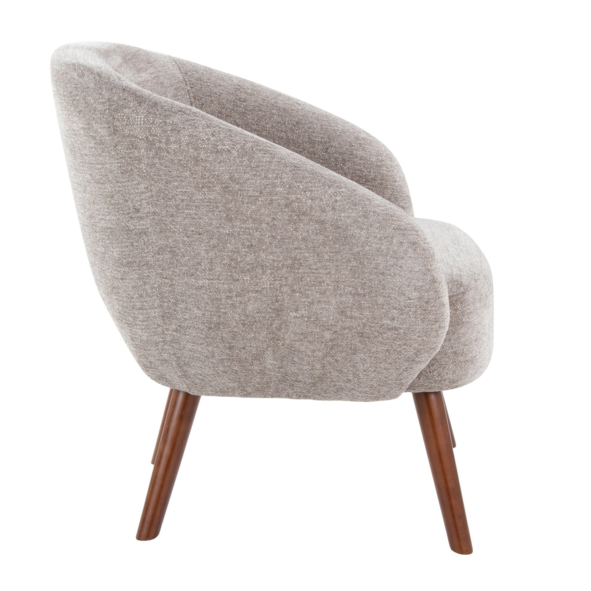Ashland Contemporary Lounge Chair in Grey Fabric with Walnut Wood Legs by LumiSource