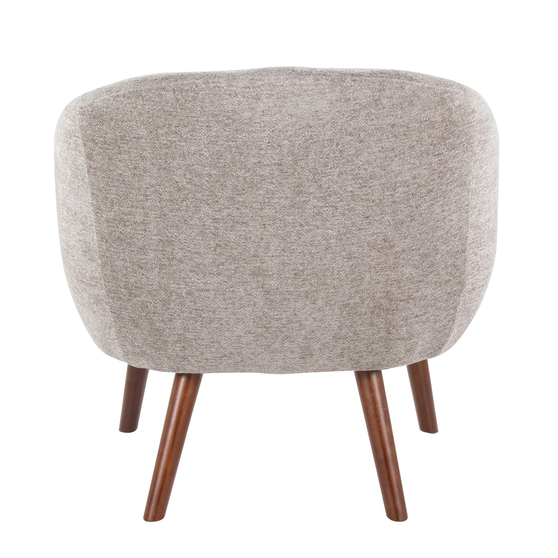 Ashland Contemporary Lounge Chair in Grey Fabric with Walnut Wood Legs by LumiSource