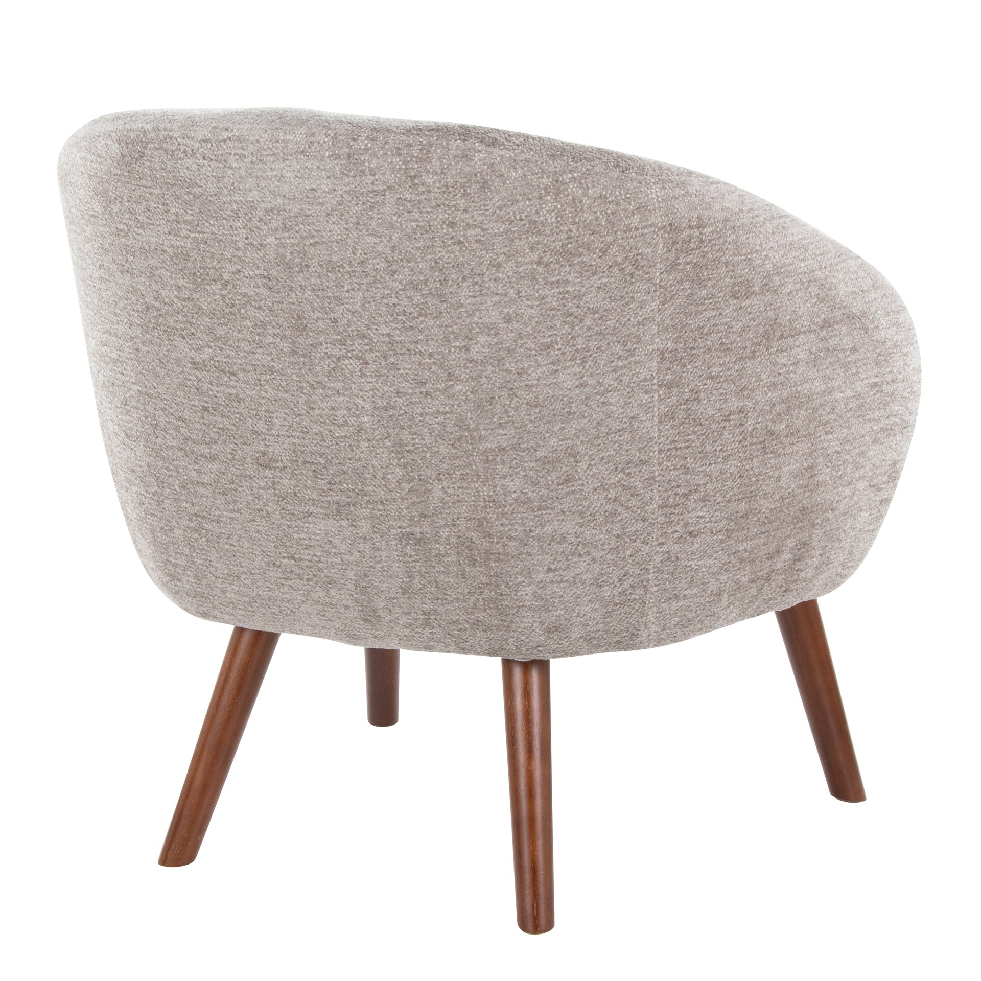 Ashland Contemporary Lounge Chair in Grey Fabric with Walnut Wood Legs by LumiSource