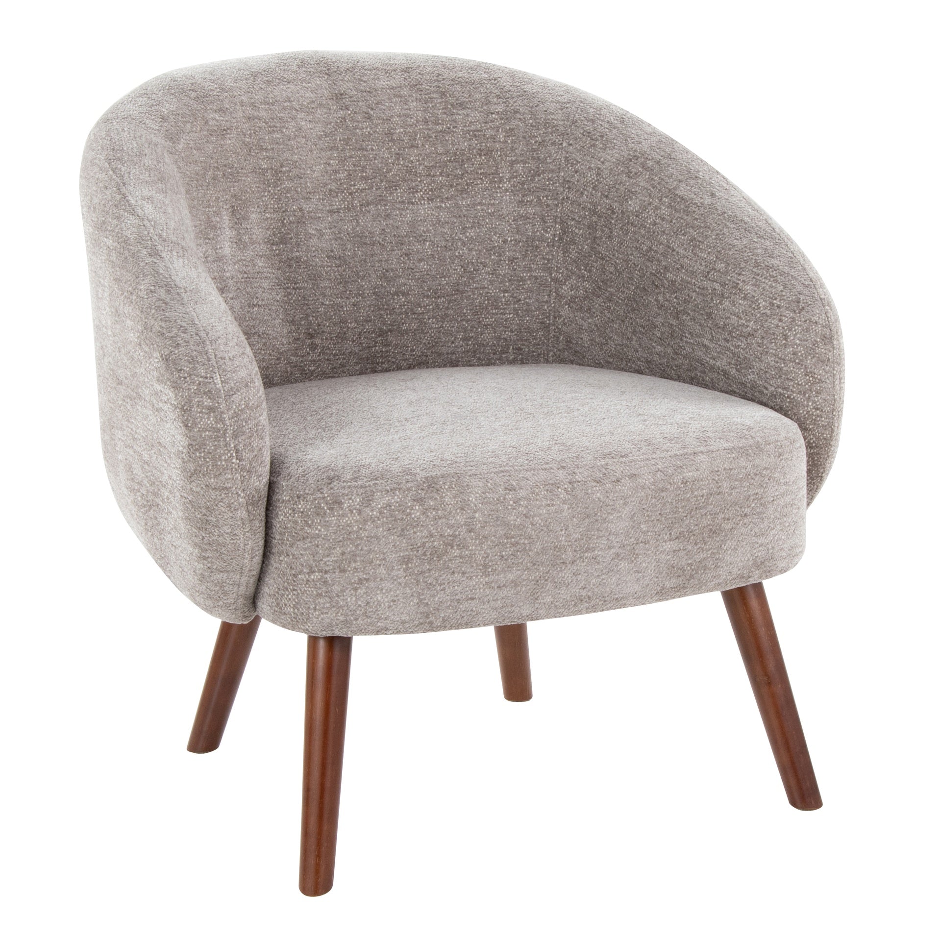 Ashland Contemporary Lounge Chair in Grey Fabric with Walnut Wood Legs by LumiSource