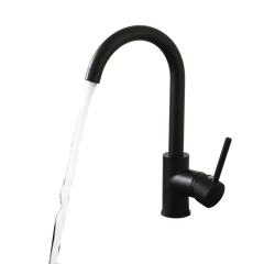 Matte Black Kitchen Faucet Single Handle Stainless Steel,Commercial Single Hole Kitchen Sink Faucet,Modern One Hole Bar Sink Faucet (Matte Black)