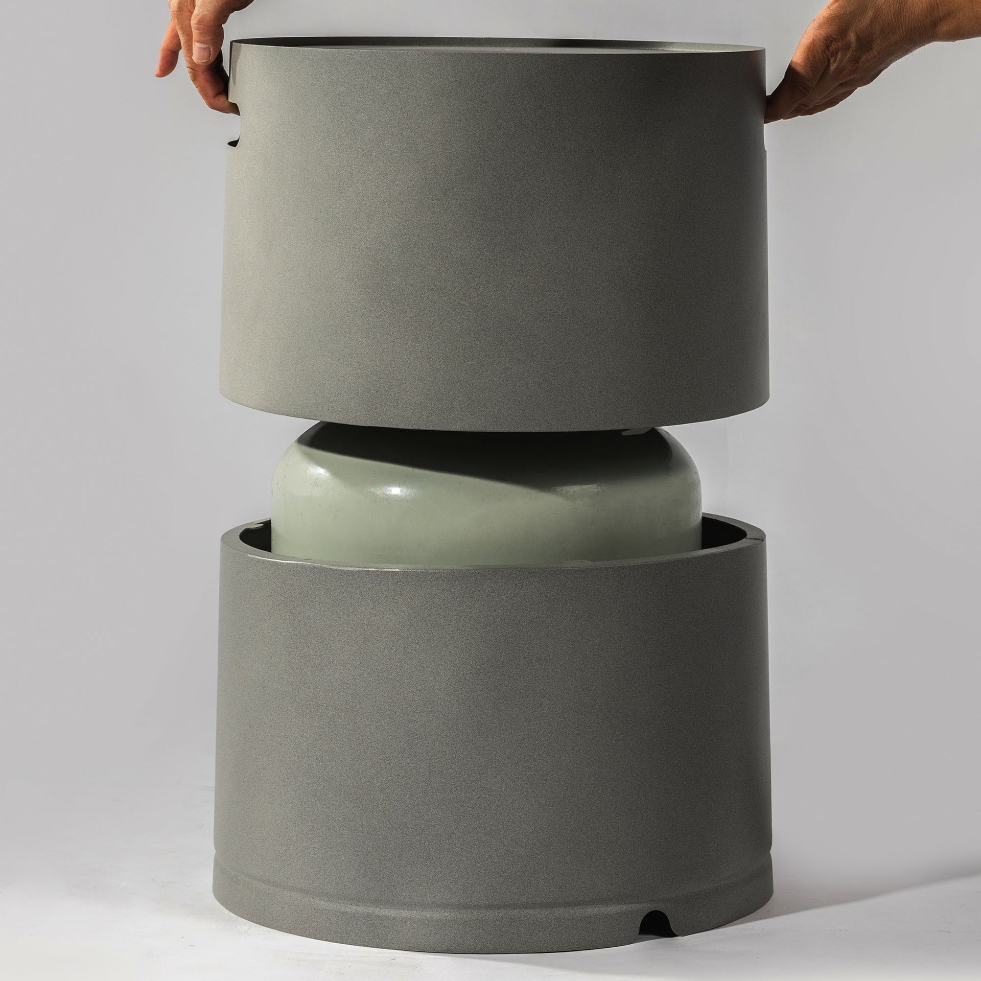 Steel Propane Tank Cover Round Tank Holder Hide-away Side Table