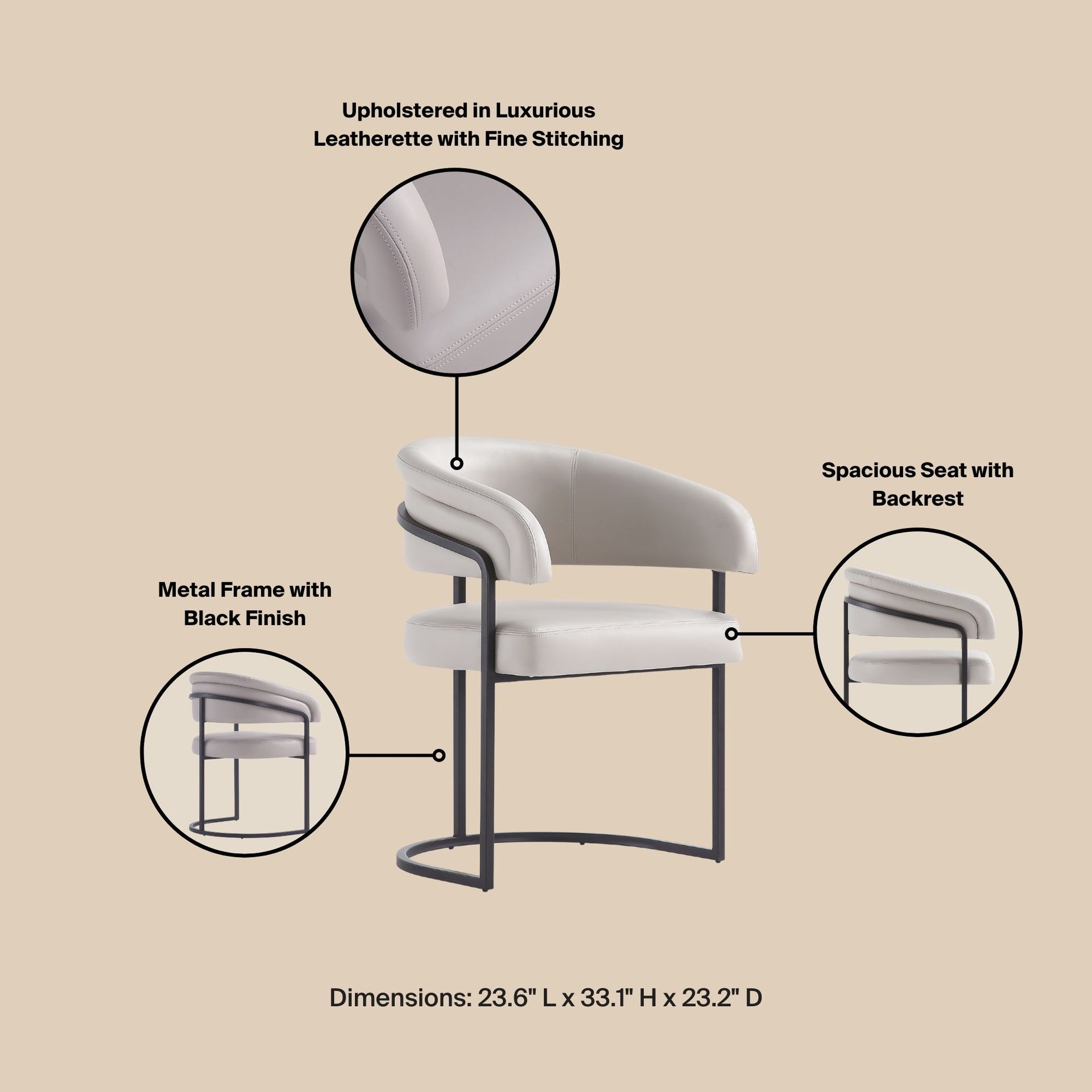 Dining Chair in Light Gray