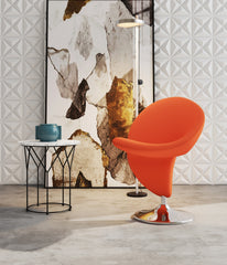 Swivel Lounge Chair in Orange