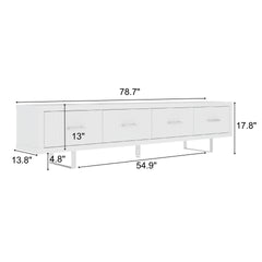 78.7" x 13.8" x 17.8" TV Stand-High Gloss White