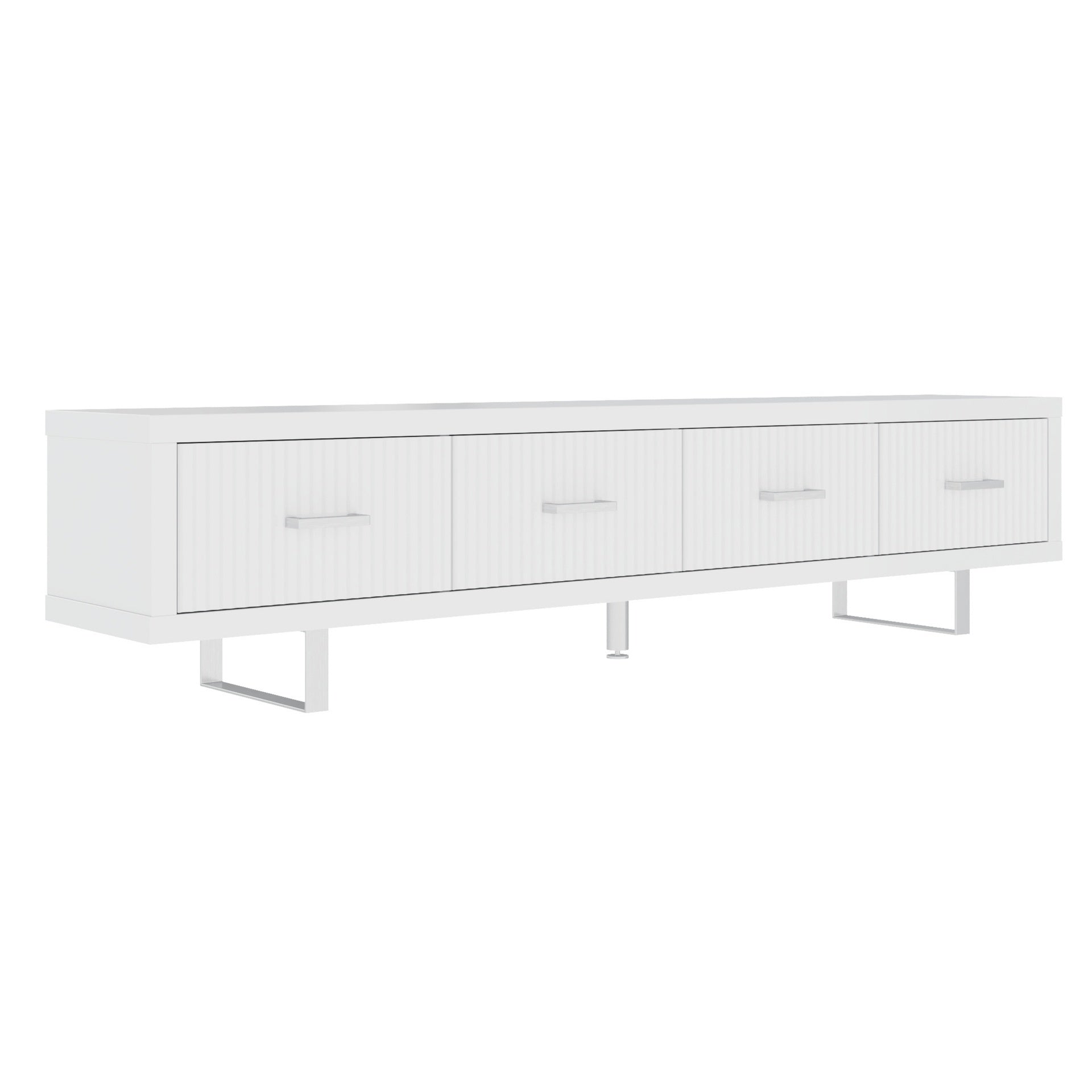 78.7" x 13.8" x 17.8" TV Stand-High Gloss White