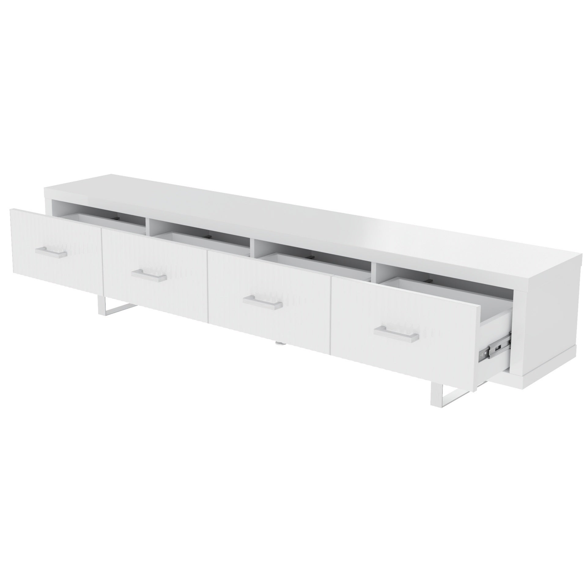 78.7" x 13.8" x 17.8" TV Stand-High Gloss White