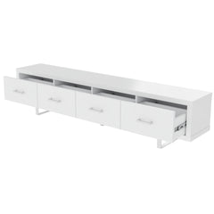 78.7" x 13.8" x 17.8" TV Stand-High Gloss White