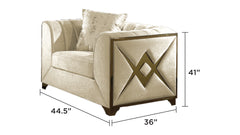 Velencia Modern Style Chair  in Cream  same as B009139135 (CA inventory)
