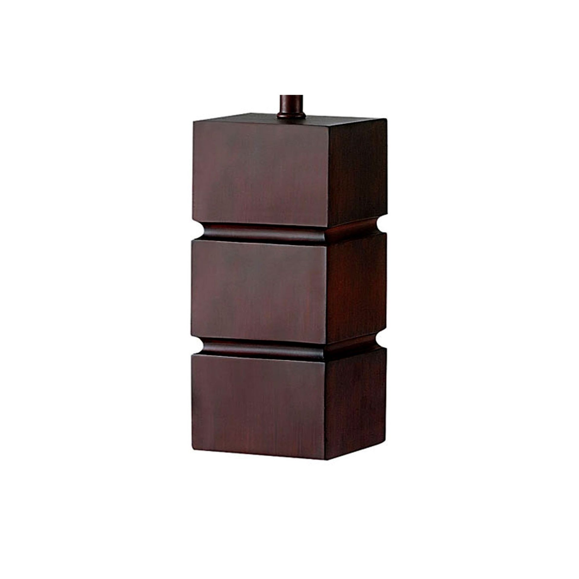 27.5" Tall Polyresin Table Lamp with Dark Cherry finish, White Fabric Shade