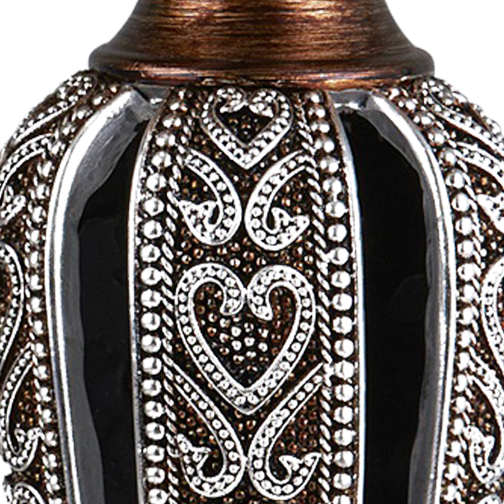 12" and 14" Tall "Everly" Candleholder, Bronze and Chrome finish (Set of 2)