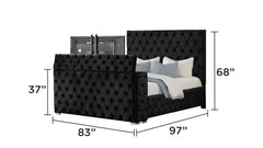 Encore Modern Style Tufted and Upholstered King 5PC Bedroom set made with wood in Black(NJ Inventory)