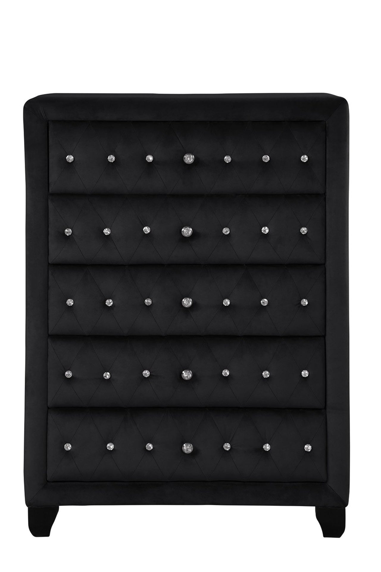 Encore Modern Style Tufted and Upholstered King 5PC Bedroom set made with wood in Black(NJ Inventory)