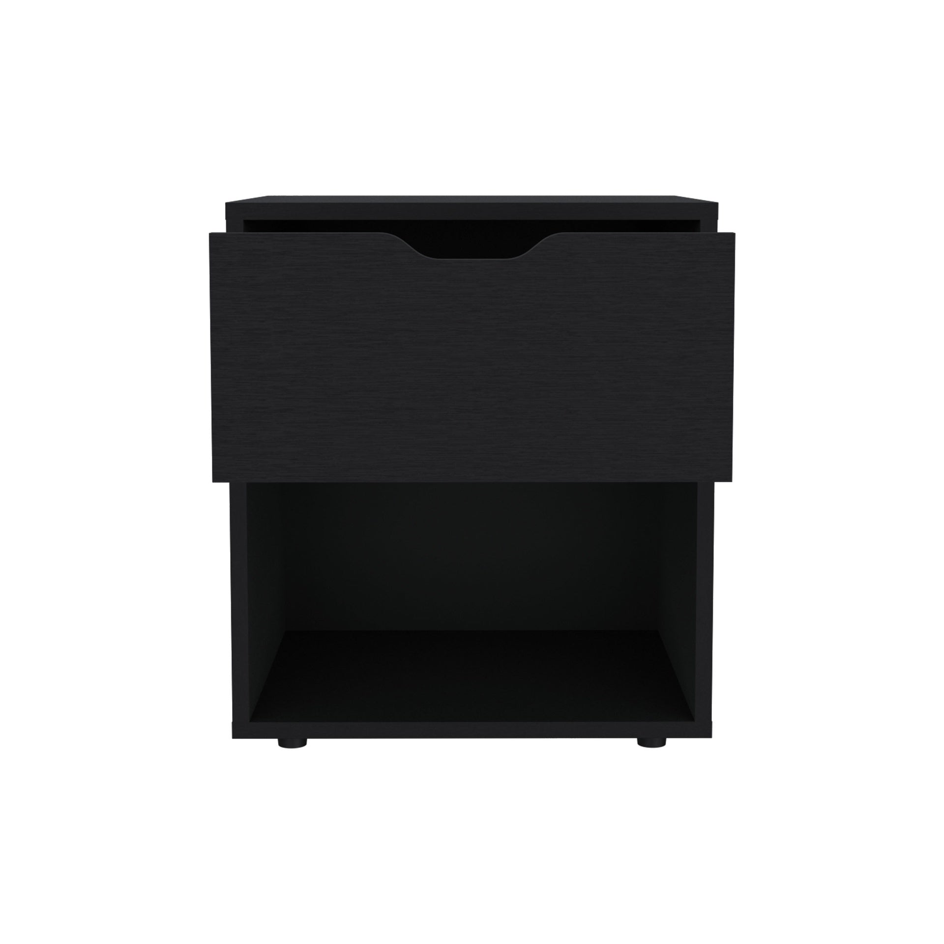 19.7" High Nightstand End Table with Open Shelf,Black