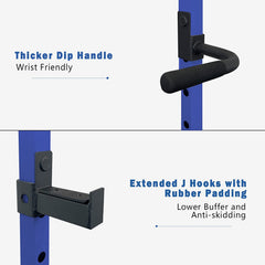 Multi-functional Power Cage, Home Adjustable Pullup Squat Rack 1000Lbs Capacity Comprehensive Fitness Barbell Rack with Gym accessories 7ft Olympic Bar