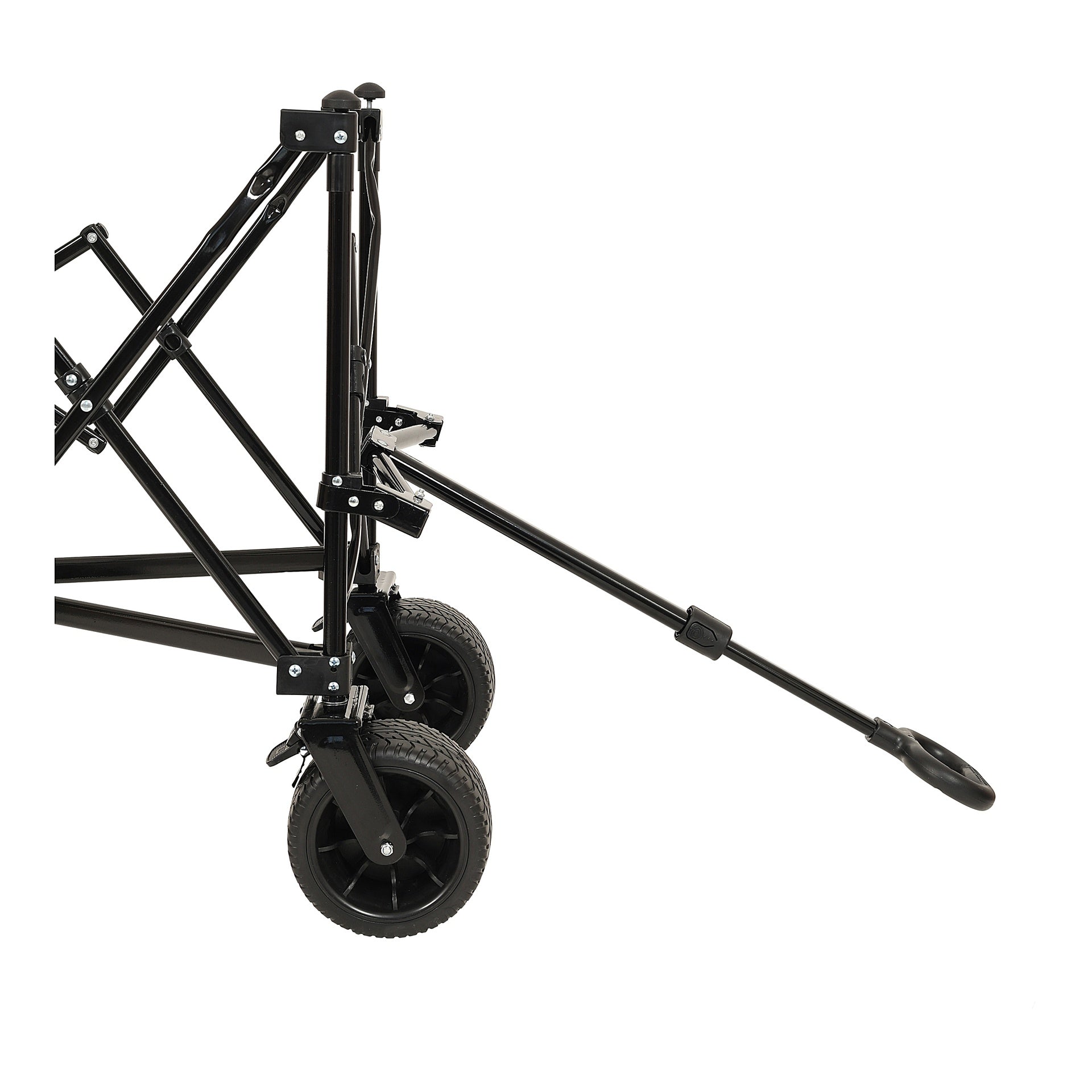 Collapsible Foldable Extended Wagon,480lbs Weight Capacity, Heavy Duty Folding Utility Garden Cart with Big All-Terrain Beach Wheels & Drink Holders,Side Pocket and Brakes, Black