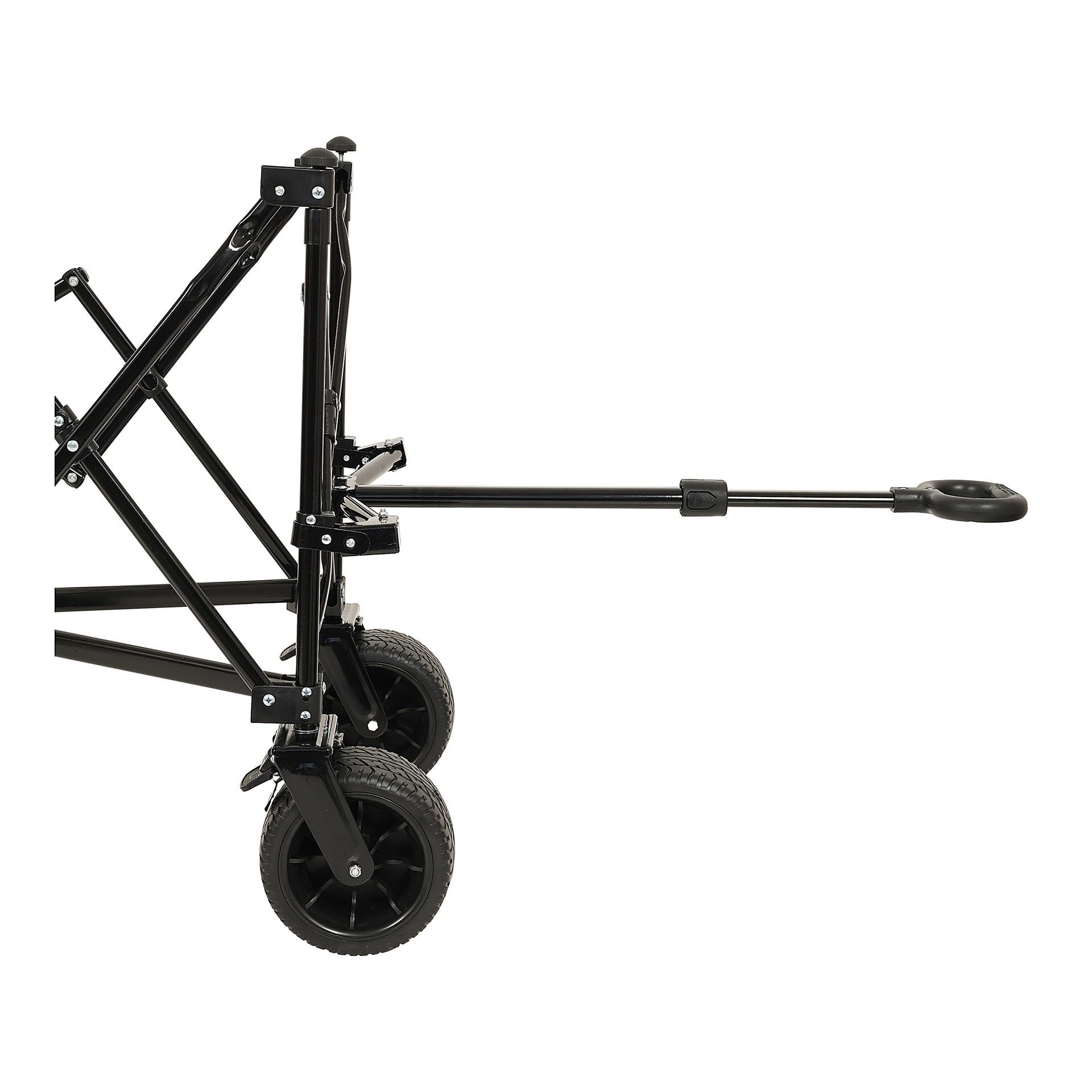 Collapsible Foldable Extended Wagon,480lbs Weight Capacity, Heavy Duty Folding Utility Garden Cart with Big All-Terrain Beach Wheels & Drink Holders,Side Pocket and Brakes, Black