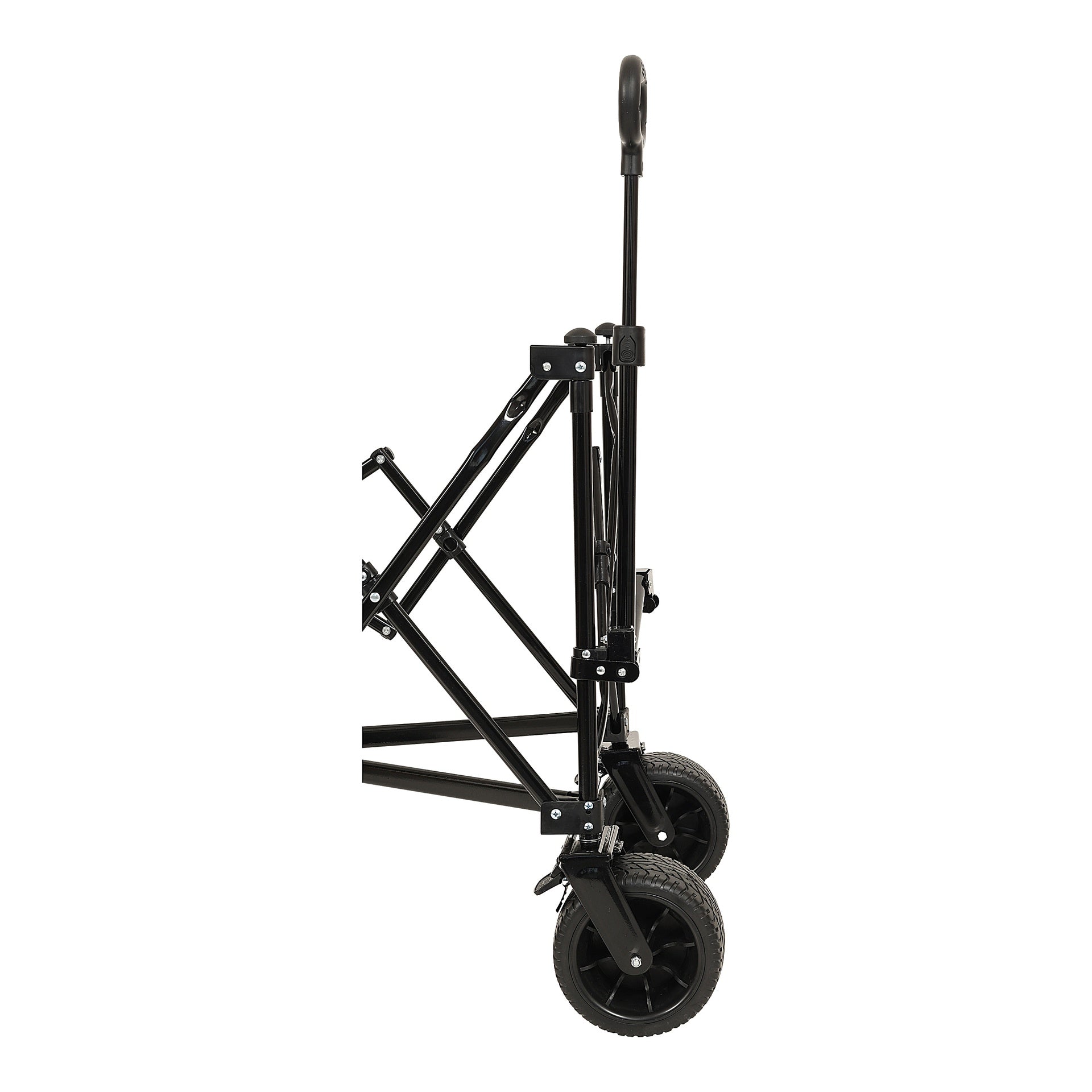 Collapsible Foldable Extended Wagon,480lbs Weight Capacity, Heavy Duty Folding Utility Garden Cart with Big All-Terrain Beach Wheels & Drink Holders,Side Pocket and Brakes, Black