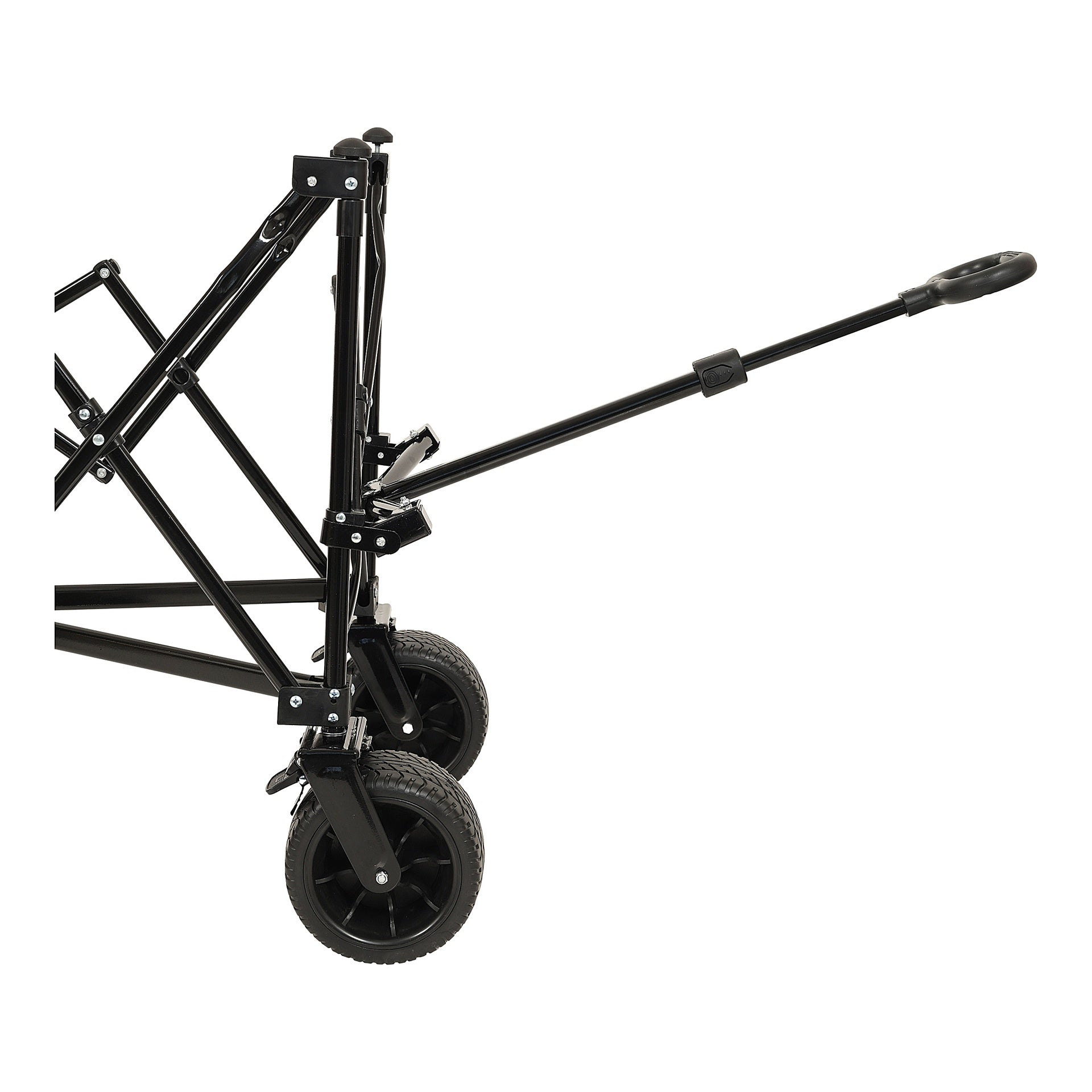 Collapsible Foldable Extended Wagon,480lbs Weight Capacity, Heavy Duty Folding Utility Garden Cart with Big All-Terrain Beach Wheels & Drink Holders,Side Pocket and Brakes, Black