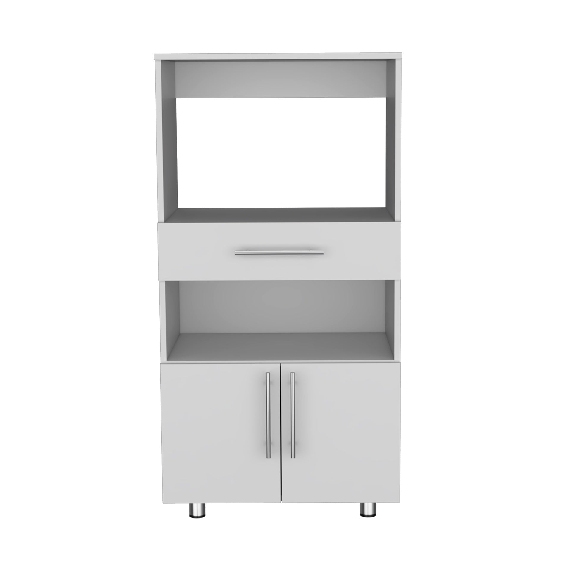 Worland Pantry Cabinet with Microwave Stand, Multi-Functional with Drawer and 2-Door