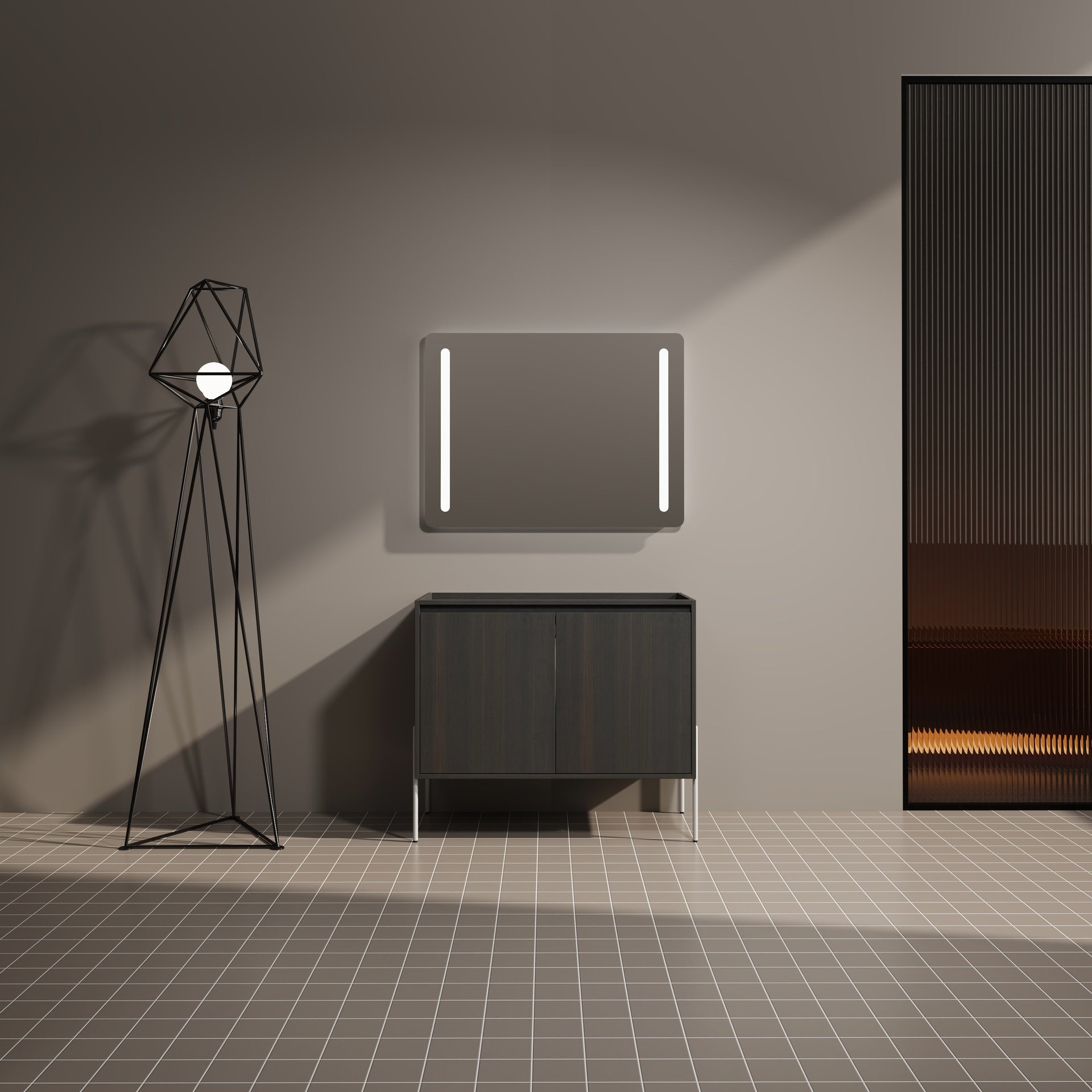 36" Freestanding Bathroom Vanity, Storage Cabinet with Soft Closed Doors (KD-Package)-Excluding Sink